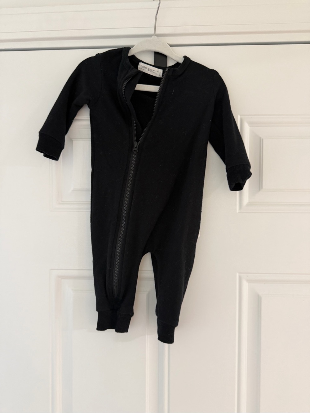 Miles Black Onesie Zip Up